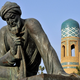 Sculpture of ninth-century Persian scholar Al-Khwarizmi in Khiva, Uzbekistan